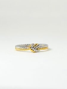 anello in argento in corda oro e argento