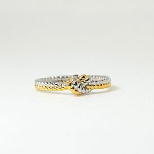 anello in argento in corda oro e argento