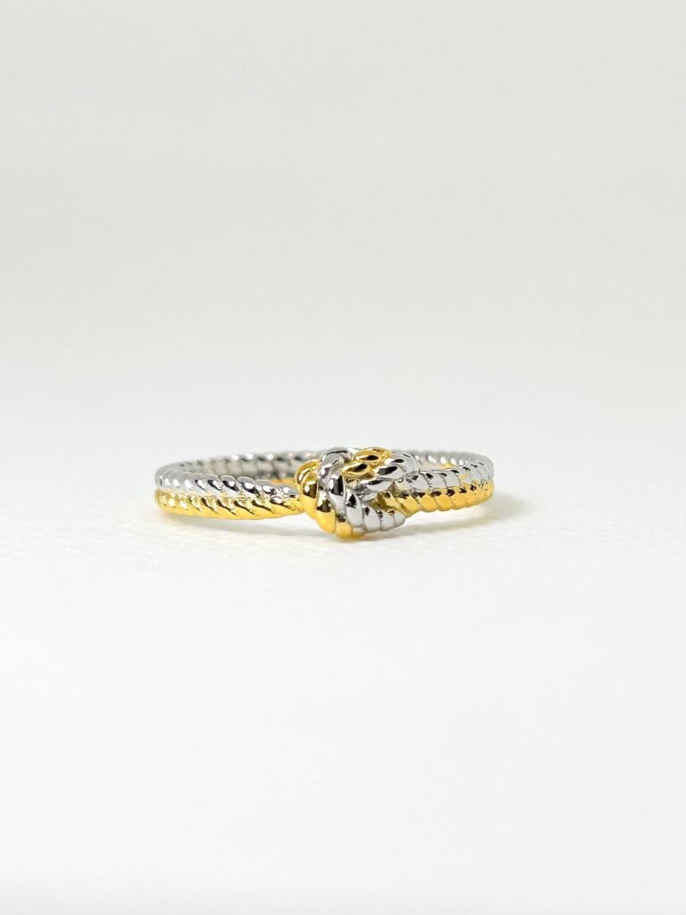 anello in argento in corda oro e argento