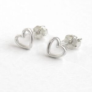 Orecchini lobo cuore piccoli argento 925