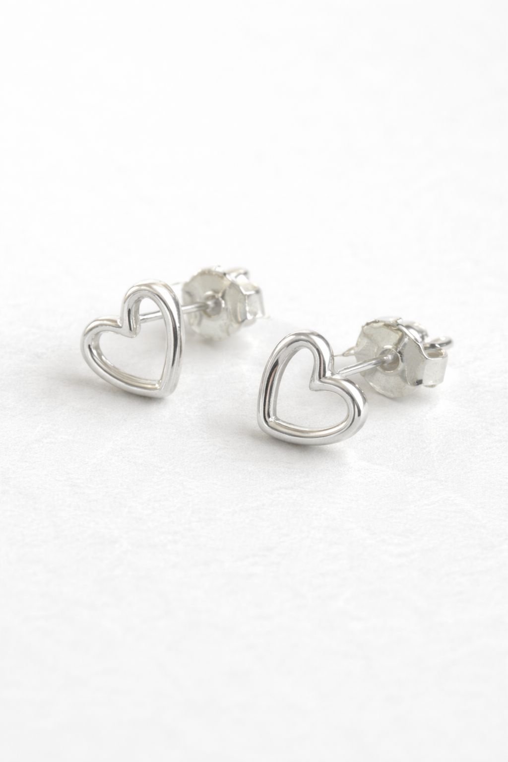 Orecchini lobo cuore piccoli argento 925