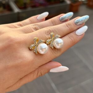 orecchini fiocco con perla - Fiocco regale