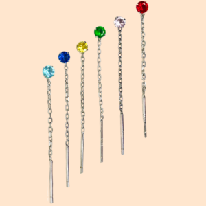 LUMI Orecchini pendenti zircone colorato