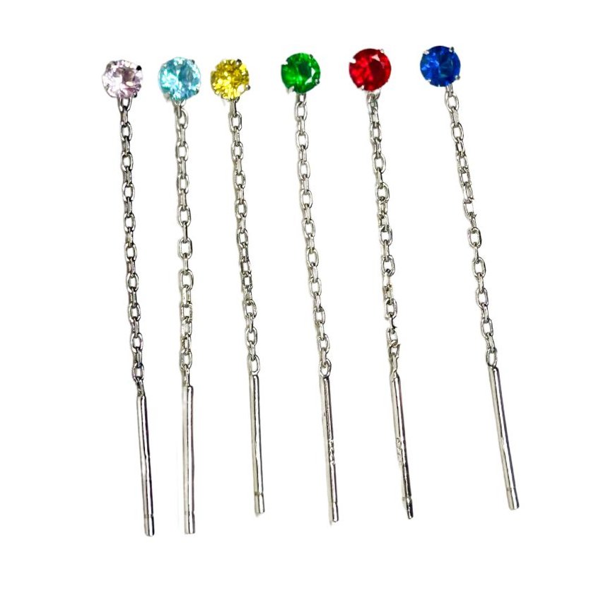 LUMI Orecchini pendenti zircone colorato - immagine 2