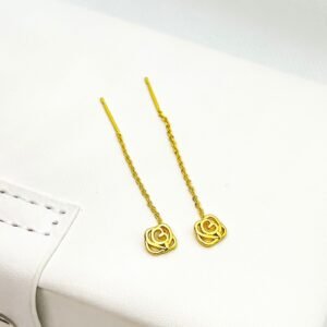 Orecchini saliscendi Rosa acciaio inossidabile