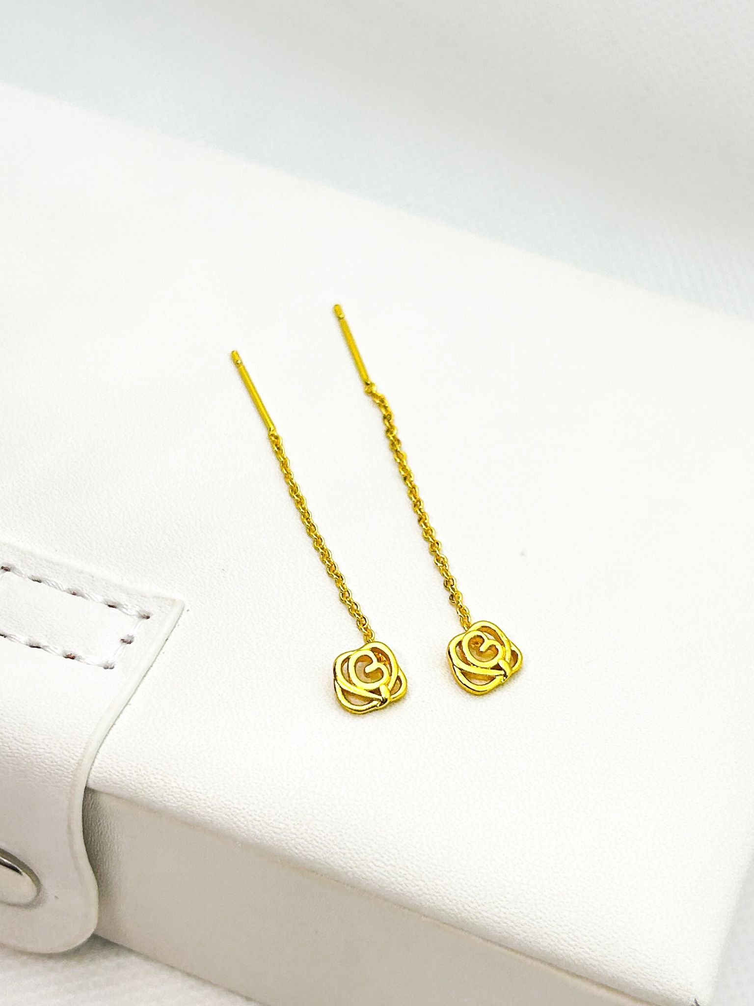 Orecchini saliscendi Rosa acciaio inossidabile