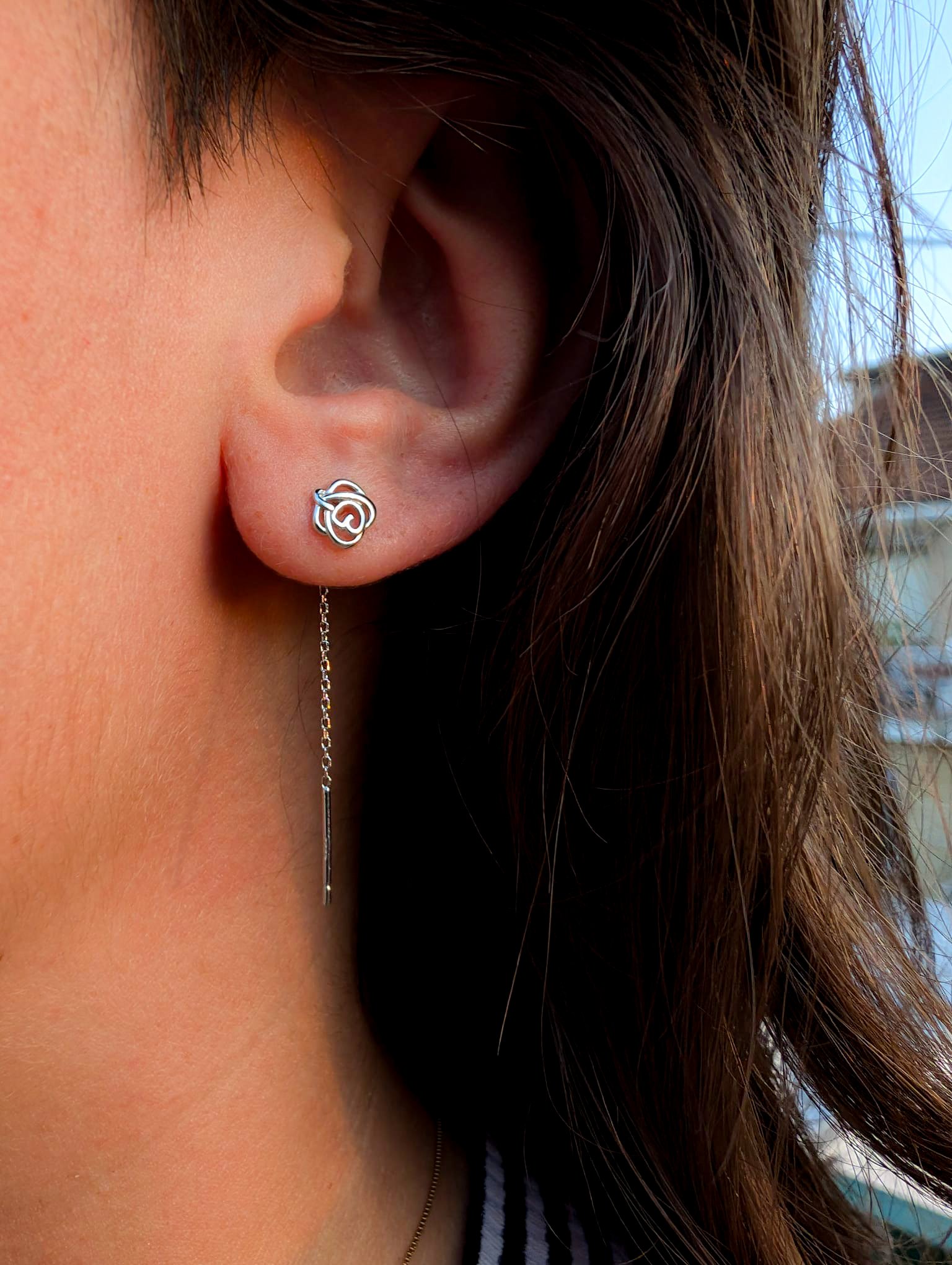 Orecchini saliscendi Rosa acciaio inossidabile - immagine 5