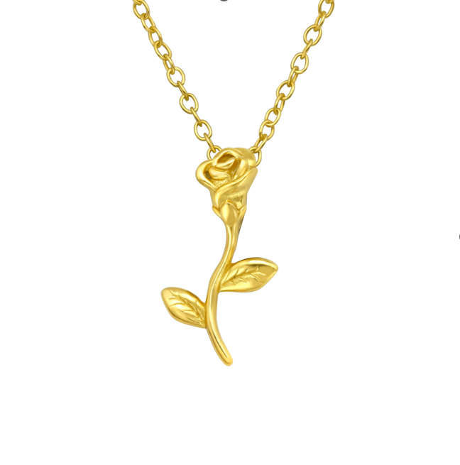 Collana pendente Rosa Argento 925