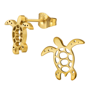Orecchini lobo tartaruga acciaio
