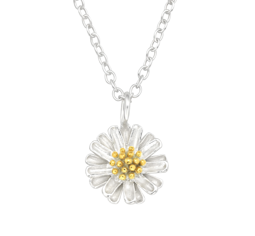 Collana pendente margherita argento 925