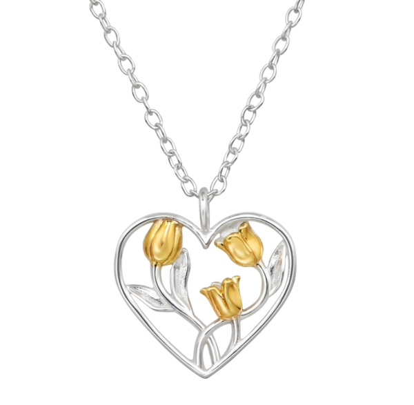 Collana pendente Tulipani Argento 925