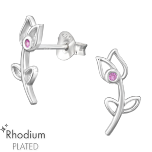 Orecchini lobo Tulipano argento 925