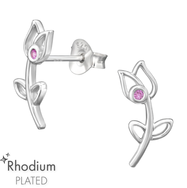 Orecchini lobo Tulipano argento 925