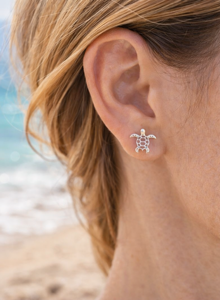 Orecchini lobo tartaruga acciaio - immagine 5